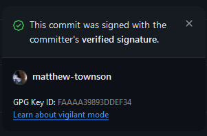 "This commit was signed with the committer's verified signature"